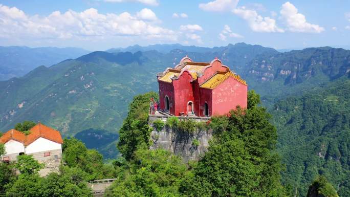 航拍长阳天柱山风景区 道教圣地