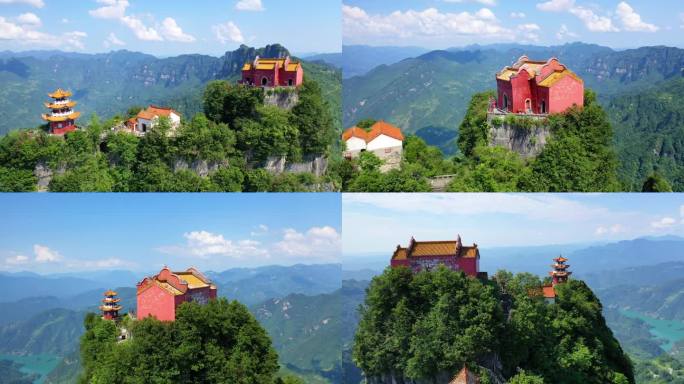 航拍长阳天柱山风景区 道教圣地