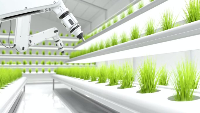 有机蔬菜园机器人施肥，农业技术