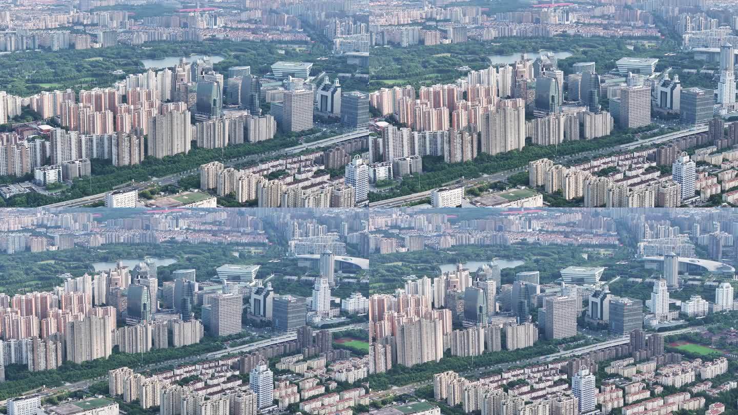 4K原素材- 航拍上海浦东花木街道社区