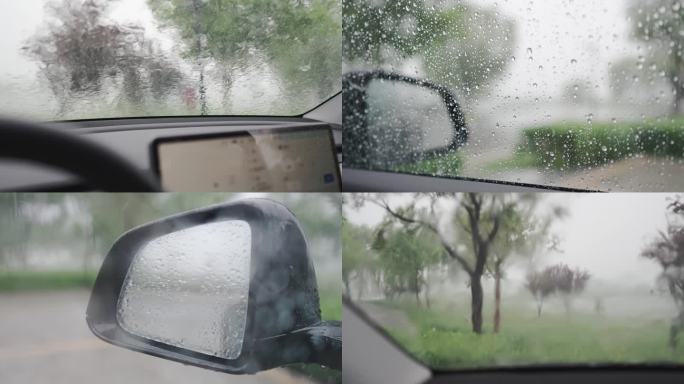特斯拉 汽车 车窗 雨水 雨滴