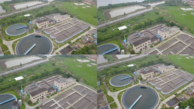 小型污水厂自来水厂航拍环保企业