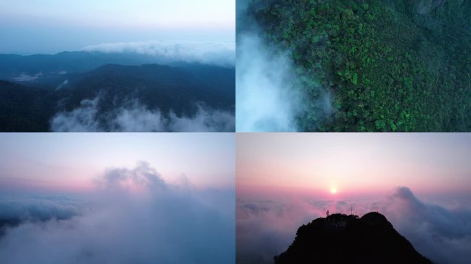 海南乐东尖峰岭国家森林公园日出穿云