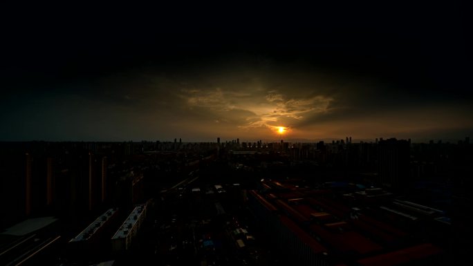 城市夕阳4K延时摄影