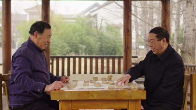 在亭子里下象棋的两位老人