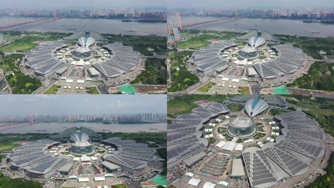 武汉国博中心4K航拍