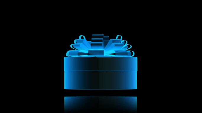 礼物盒蓝色科技大数据通道素材