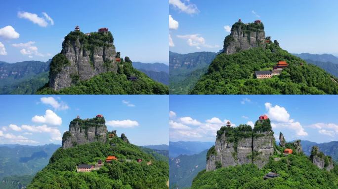 大气航拍长阳天柱山风景区 道教圣地