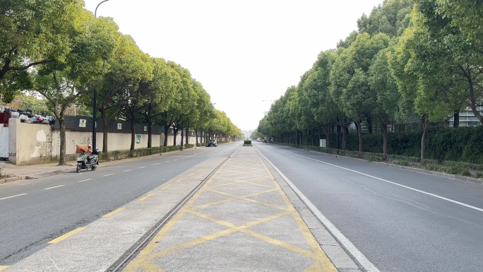 4K原创 对称的街道 笔直的道路