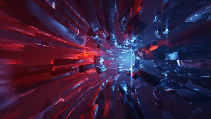无缝隙环路交通中科幻隧道3D动画的运动几何，空间站的概念，3D模型及图解.