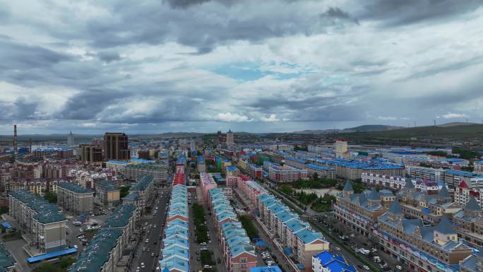 内蒙古满洲里城市天际线