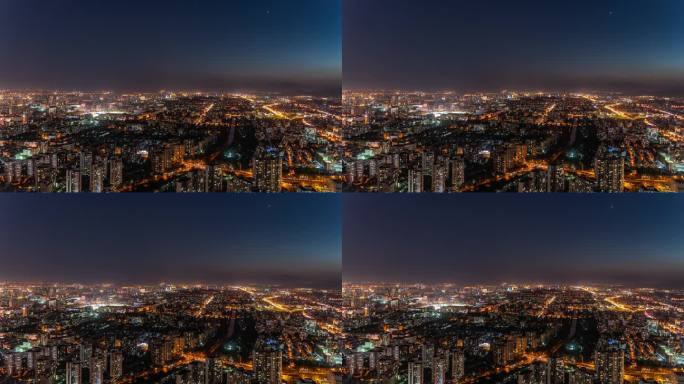 俯瞰城市夜景延时