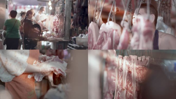 【4K】菜市场买菜卖肉
