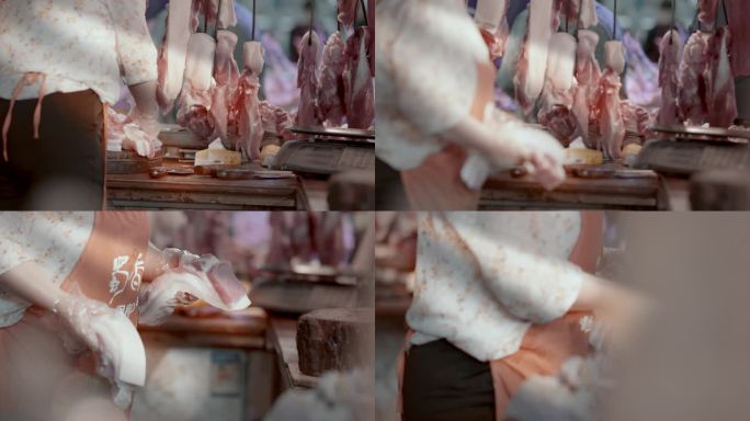 【4K】菜市场买肉