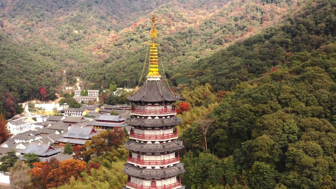 航拍宁波天童寺