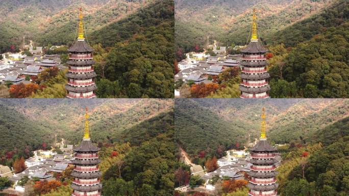 航拍宁波天童寺