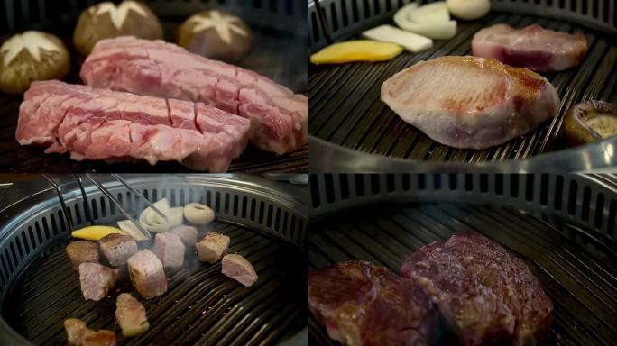 【镜头合集】韩式碳火烤肉烤牛排