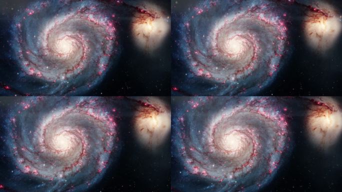 旋转螺旋星系。深空探测。空间中的星域和星云