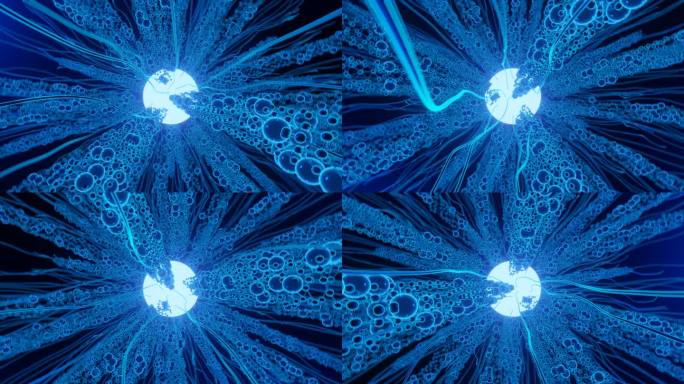 蓝色抽象科幻旋转动画