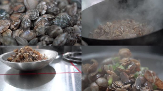 辣炒花蛤蜊制作过程