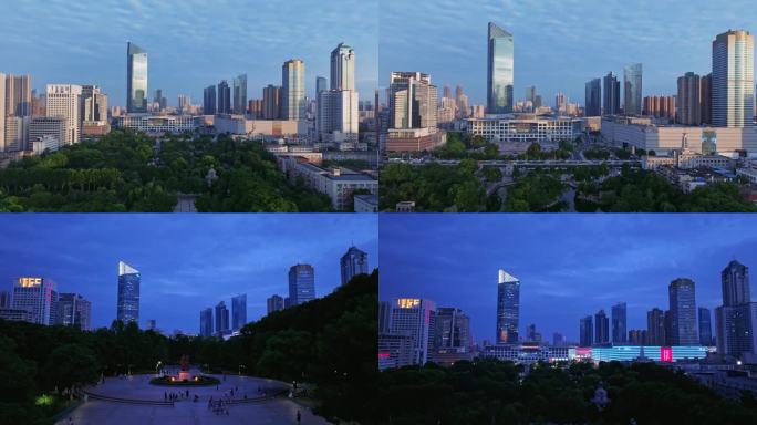 中山公园看武广恒隆航拍