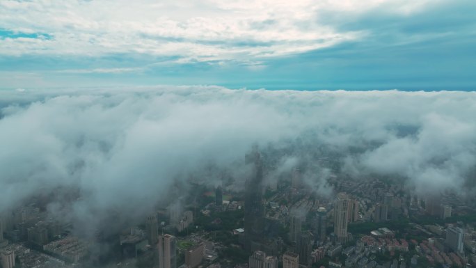 雨后南京城的云海