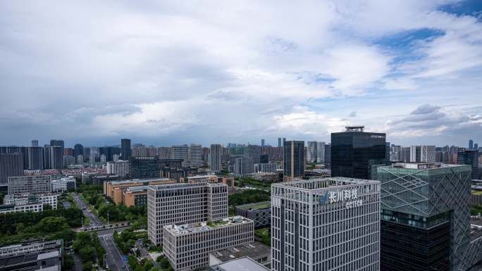 台风天城市和变幻的云延时摄影