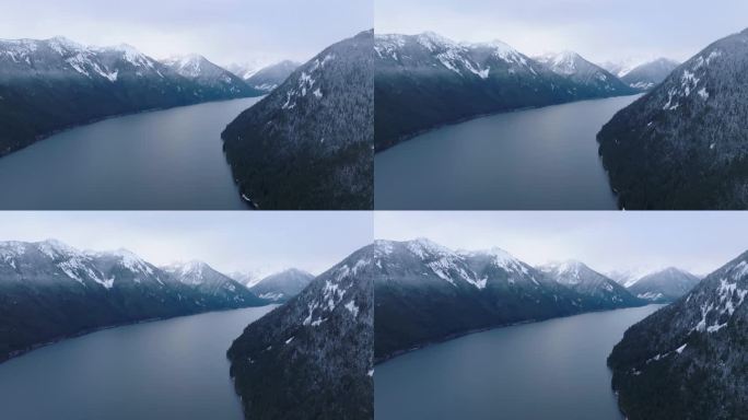 冬季奇利瓦克湖和高山的空中景观.位于加拿大不列颠哥伦比亚省温哥华东部