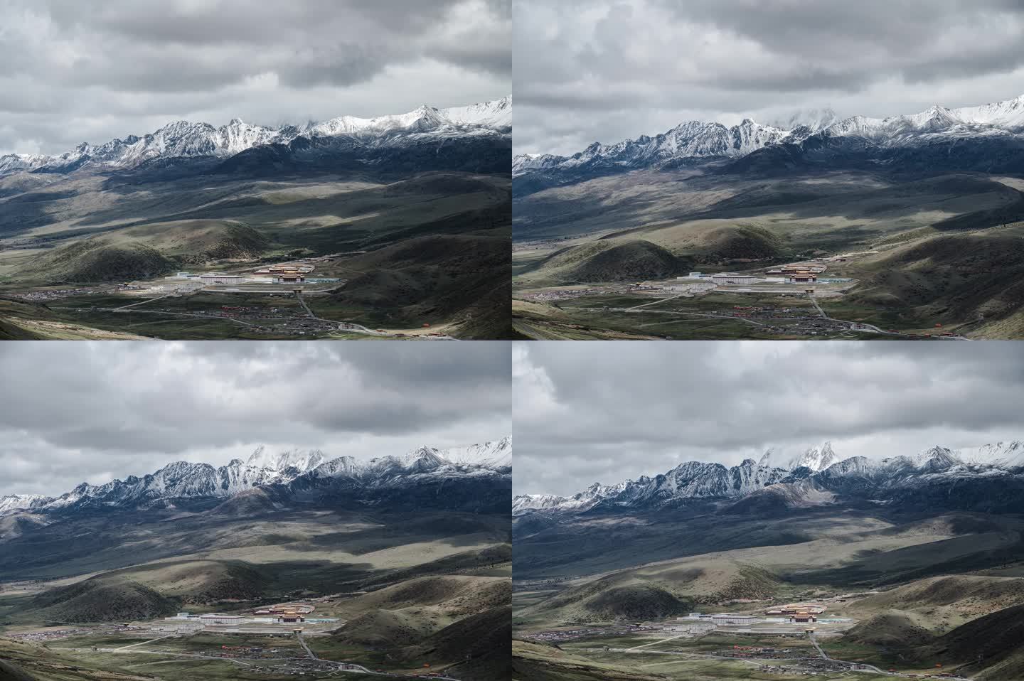 【4K】白云雪山寺庙延时