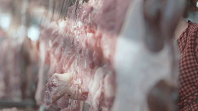 【4K】菜市场卖肉猪肉摊
