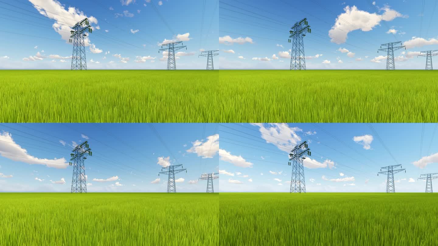 游戏中时光倒流电力线上背景 3d 渲染