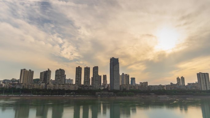 泸州东门口日转夜延时城市风景