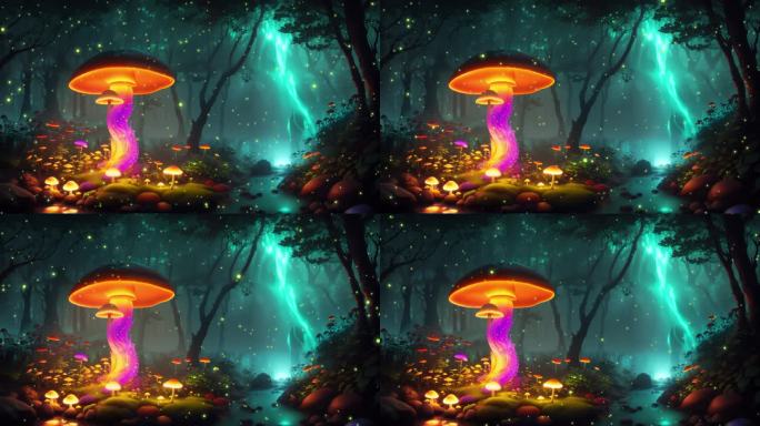 梦幻森林蘑菇背景2