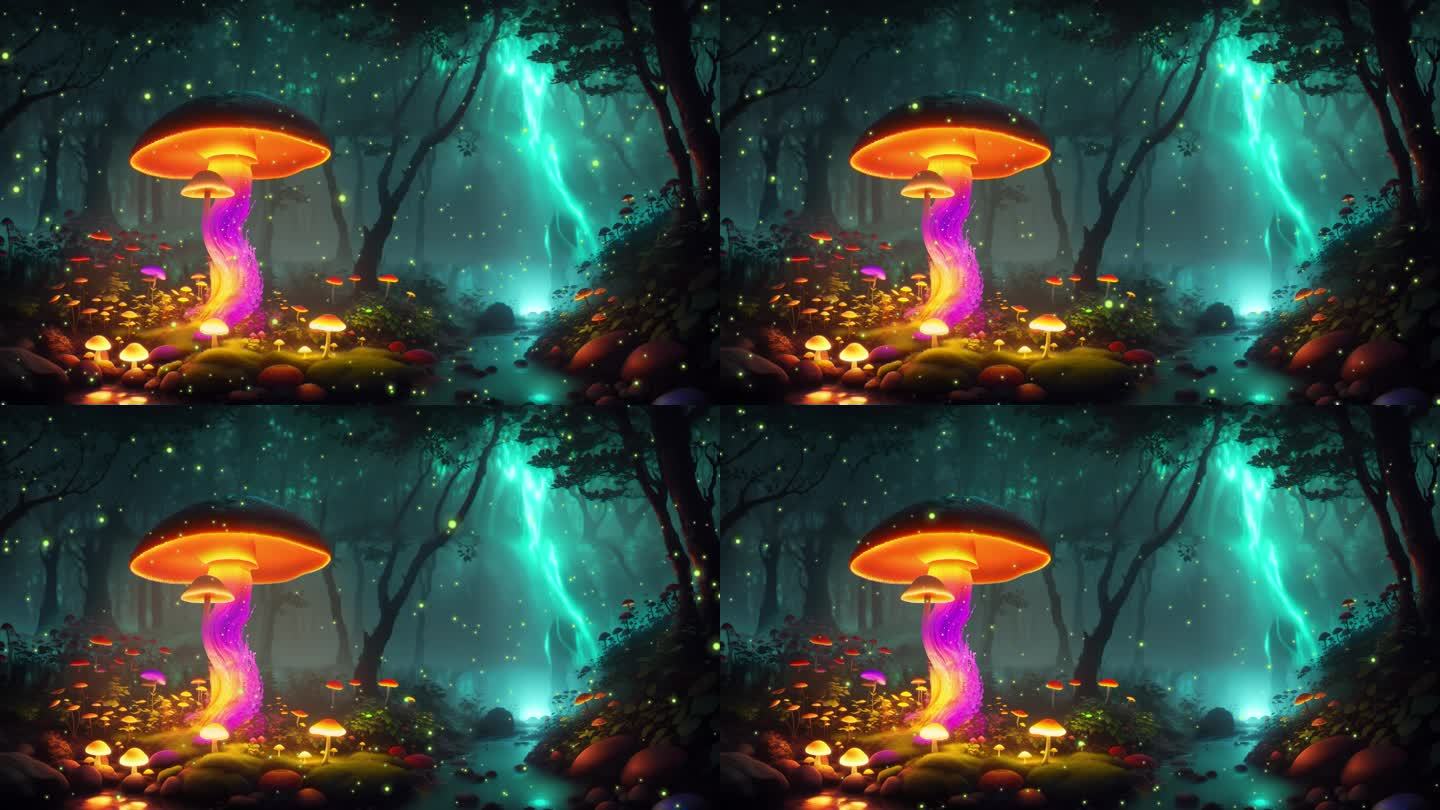 梦幻森林蘑菇背景2