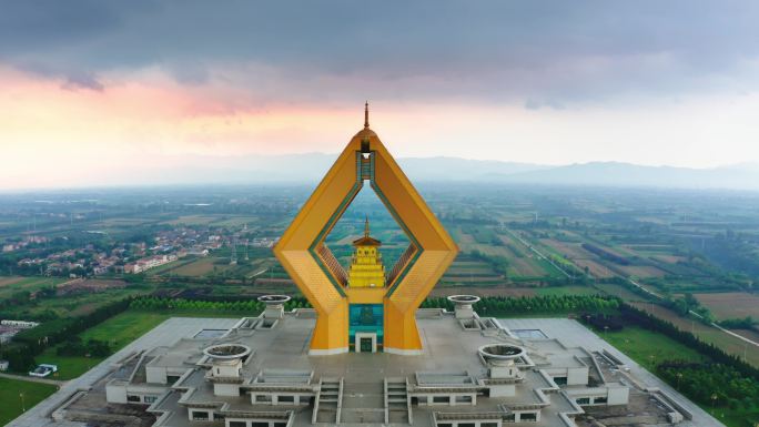 法门寺舍利塔宝鸡扶风风景航拍