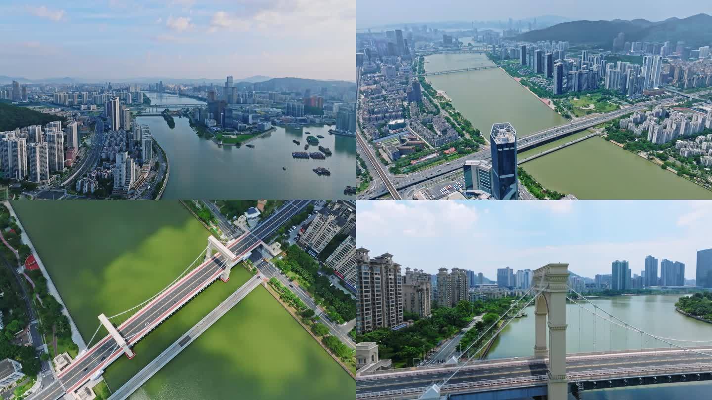 珠海城市风景航拍延时