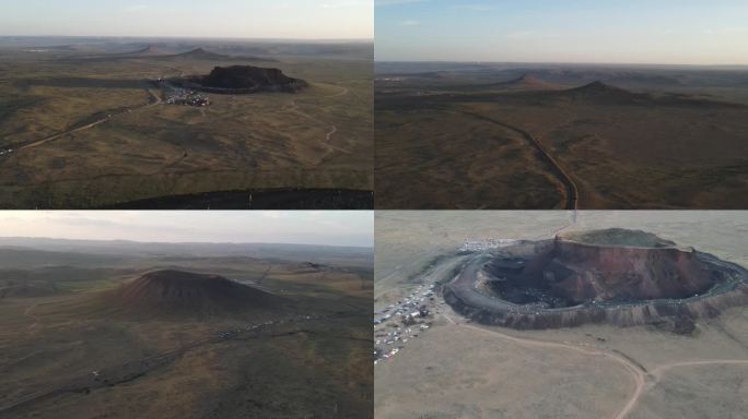 内蒙古乌兰察布 乌兰哈达火山4K延时航拍