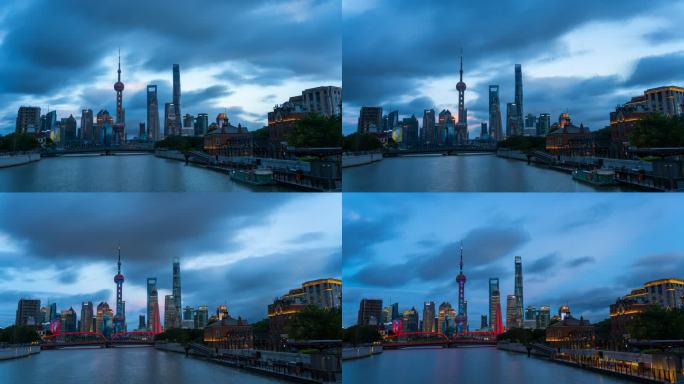 上海外滩亮灯延时摄影