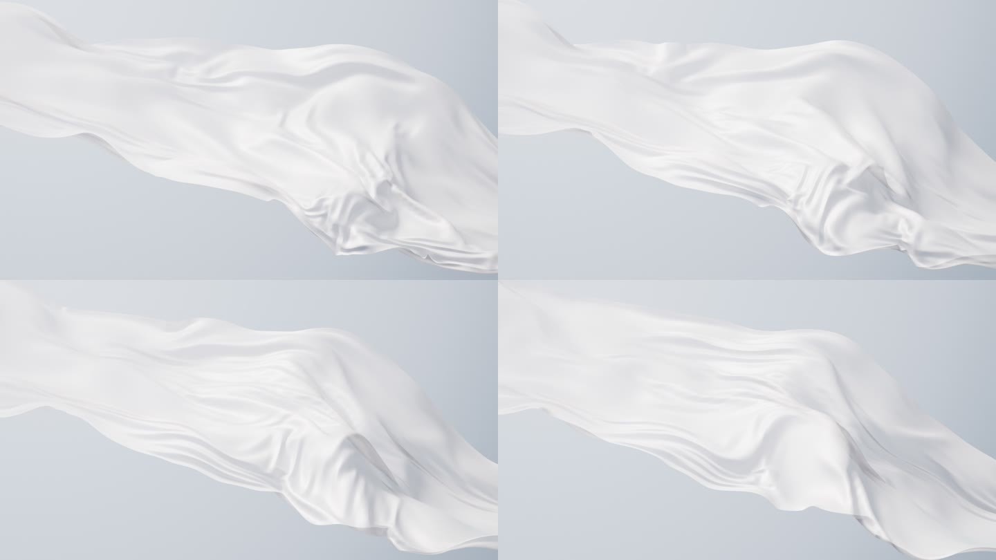 飘动的白色布料3D渲染