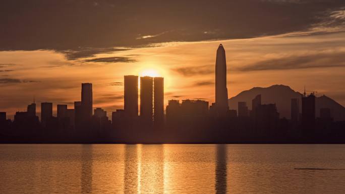 大湾区深圳大气震撼日出