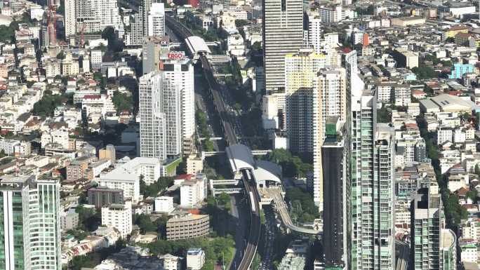 4k长焦航拍泰国曼谷城市美景