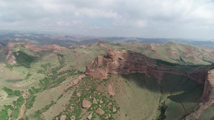 航拍宁夏火石寨国家地质森林公园