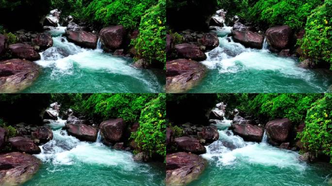 山水 水源溪流 溪水瀑布 雨林山水生态