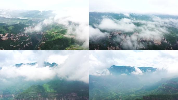 4k云雾缭绕的山脉