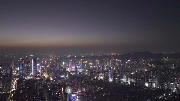 超高清航拍广州天河城市天际线傍晚合集
