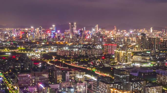 深圳宝安区城市夜景 深圳宝安区兴东社区