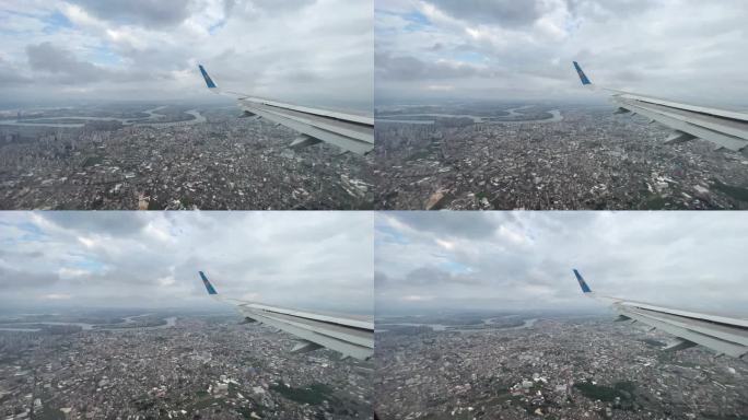 15飞机穿过云层看到城市-2