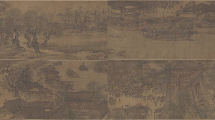 中国古画《清明上河图》-北宋-张择端