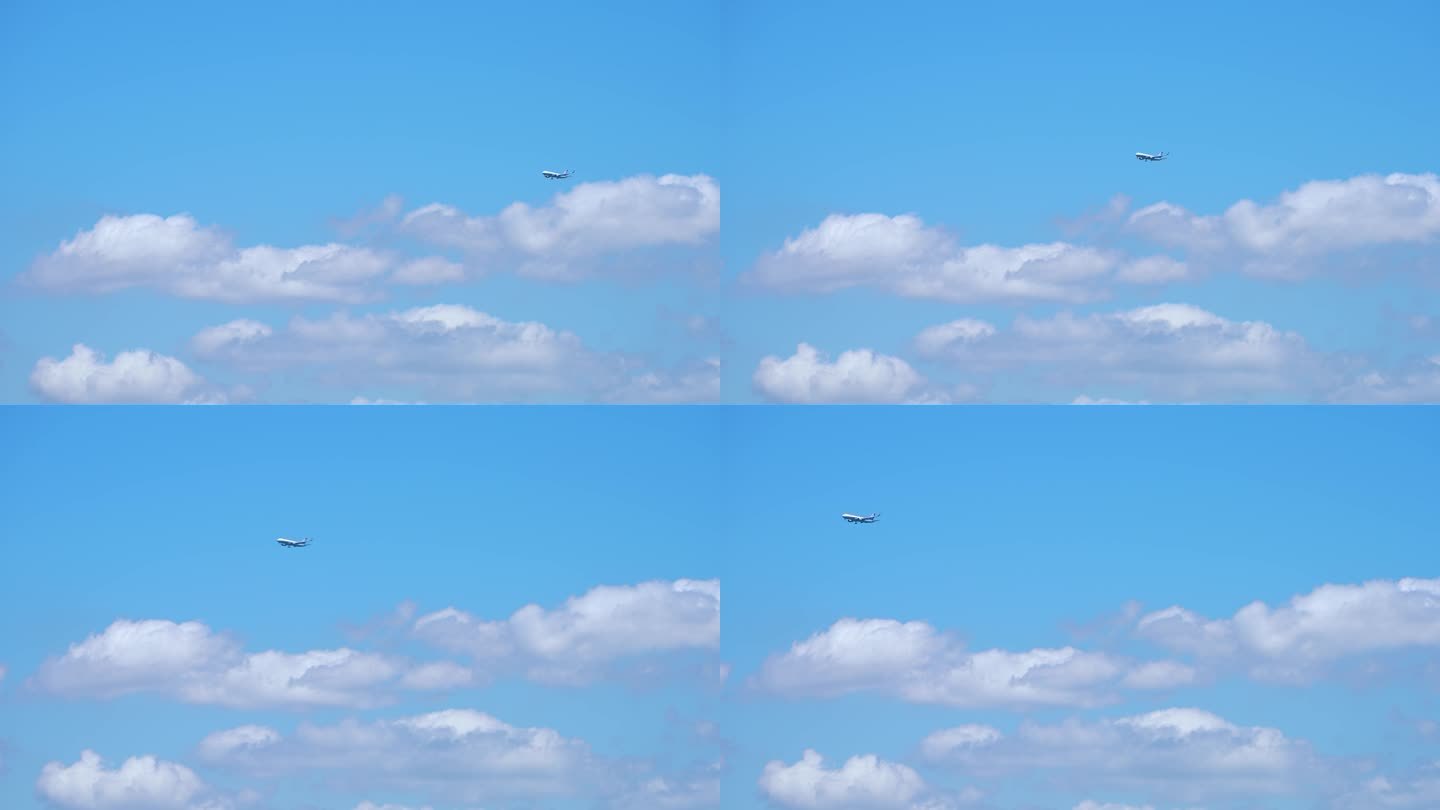 飞机飞过云层4K升格60帧