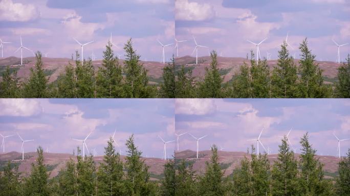 草原上的风力发电大风车